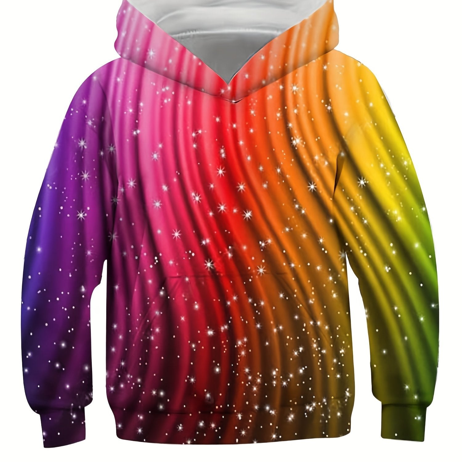 3D Rainbow Graphic Hooded Sweatshirt for Kids