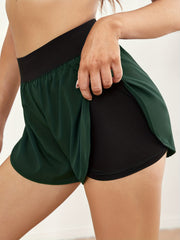 Two Tone High Waist Sports Shorts Women's Activewear