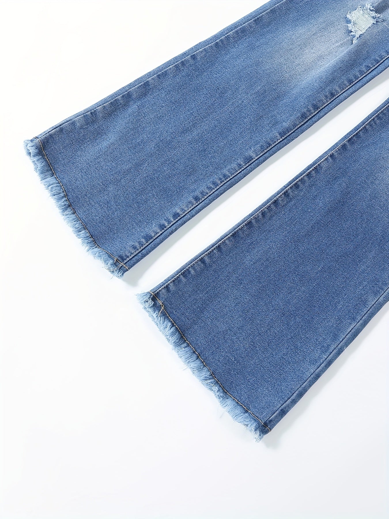 Kid Girls Ripped & Flared Denim Pants - Casual & Street