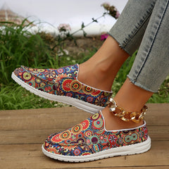 Women's Floral Canvas Slip On Low Top Shoes