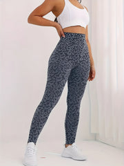 Leopard High Waist Butt Lifting Yoga Leggings Slim Fit Tummy Control Pants