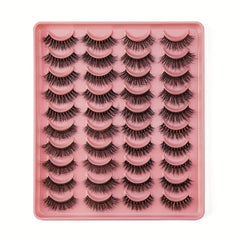 20 Pairs Mixed Pack Natural Thick False Eyelashes 3D Faux Mink Lashes