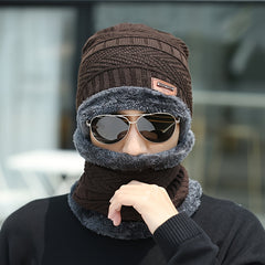 Winter Knitted Hat Scarf Gloves Set with Neck Gaiter for Men Women