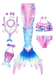 Girls Mermaid Tail Bikini Swimsuit Set