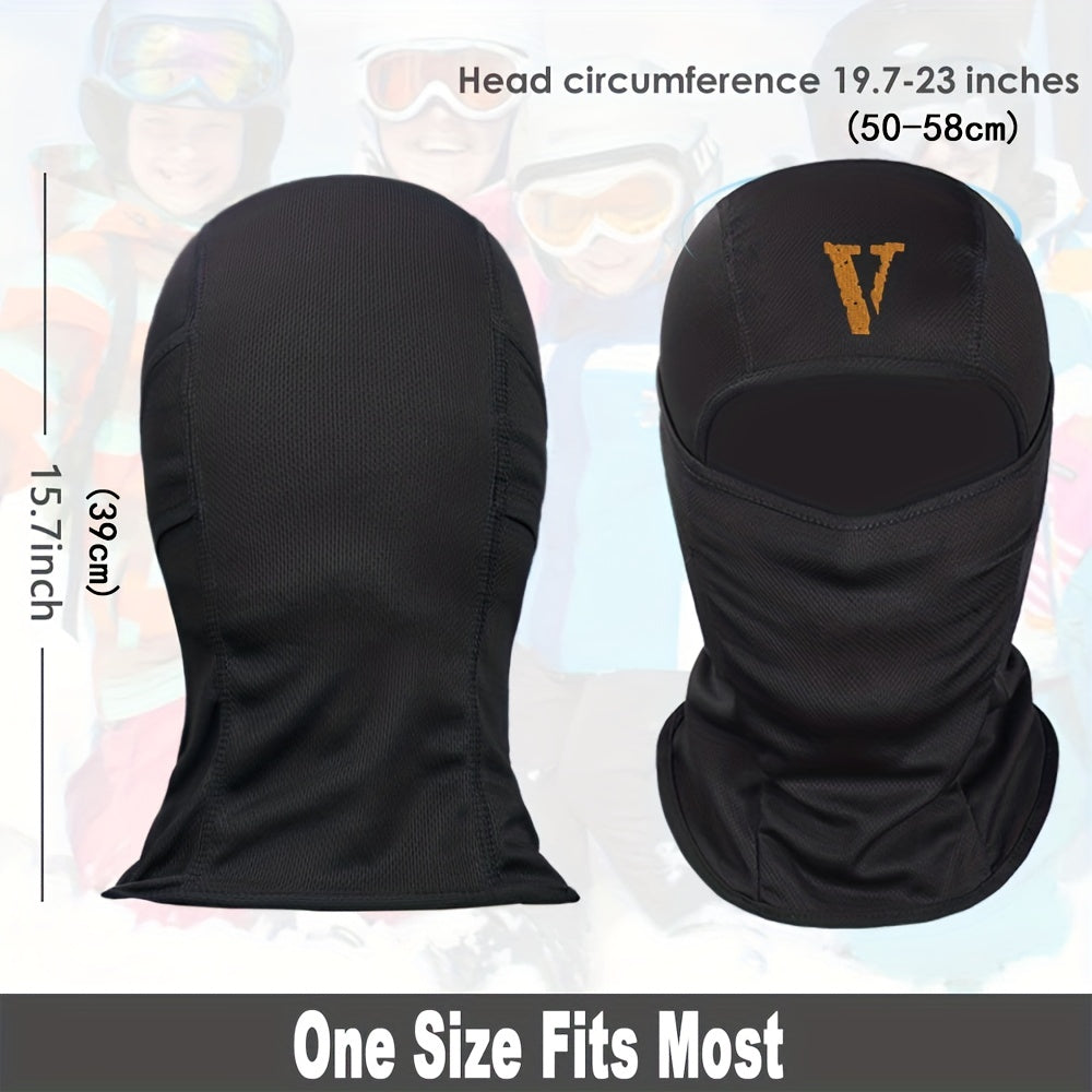 Letter V Print Balaclava Hat Windproof Sun Hat