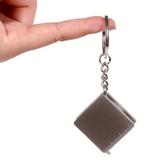 1pc Retractable Ruler Tape Key Chain Outdoor Camping Hiking