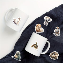 50pcs Realistic Animal Stickers Waterproof PVC Collection