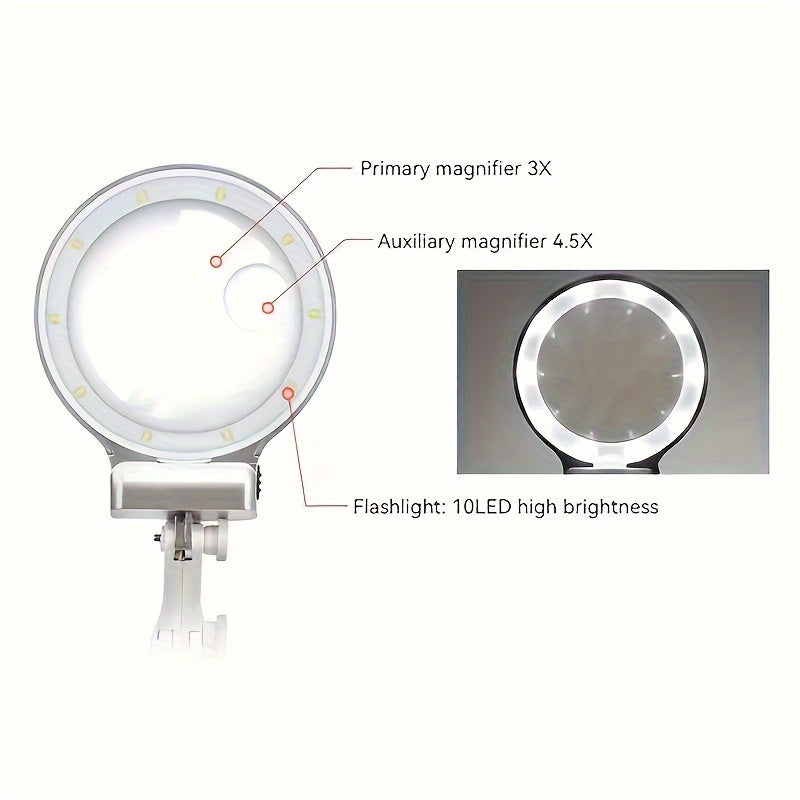 Welding LED Loupe Magnifier Soldering Iron Magnifying Glass