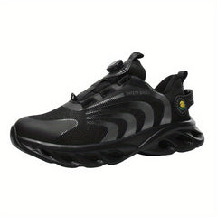 Men's Knitted Work Sneakers No Tie Chunky Breathable Shoes
