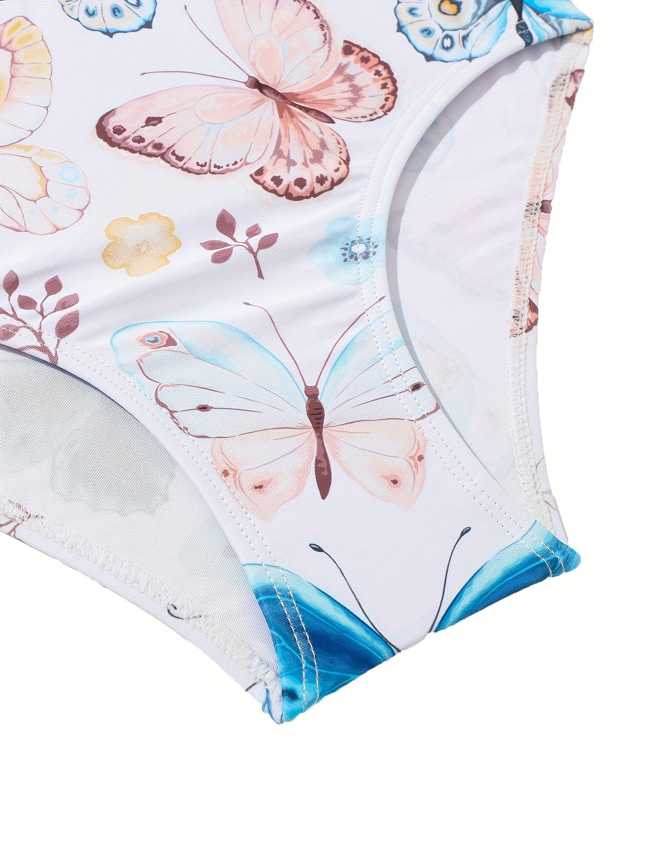 Toddler Girls Butterfly Graphic Ruffle Swimsuit Set
