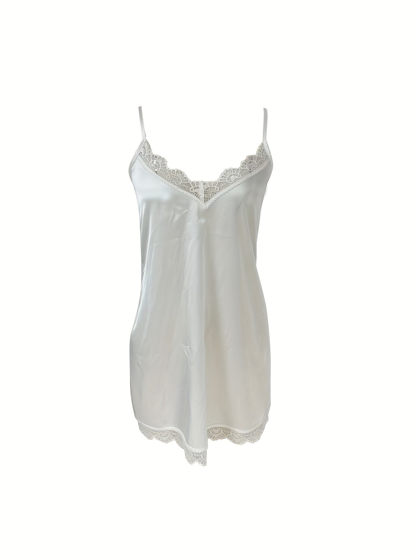 Lace Trim Nightdress V Neck Sleep Dress