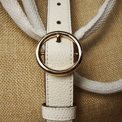 Double Layered Circular Needle Buckle Belt