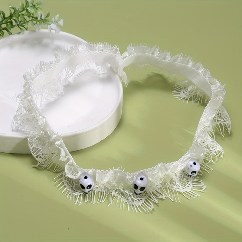 Halloween Skull Garter Lace Belt - Leg Straps Women's Accessory