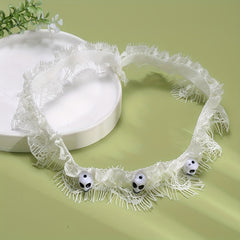 Halloween Skull Garter Lace Belt - Leg Straps Women's Accessory