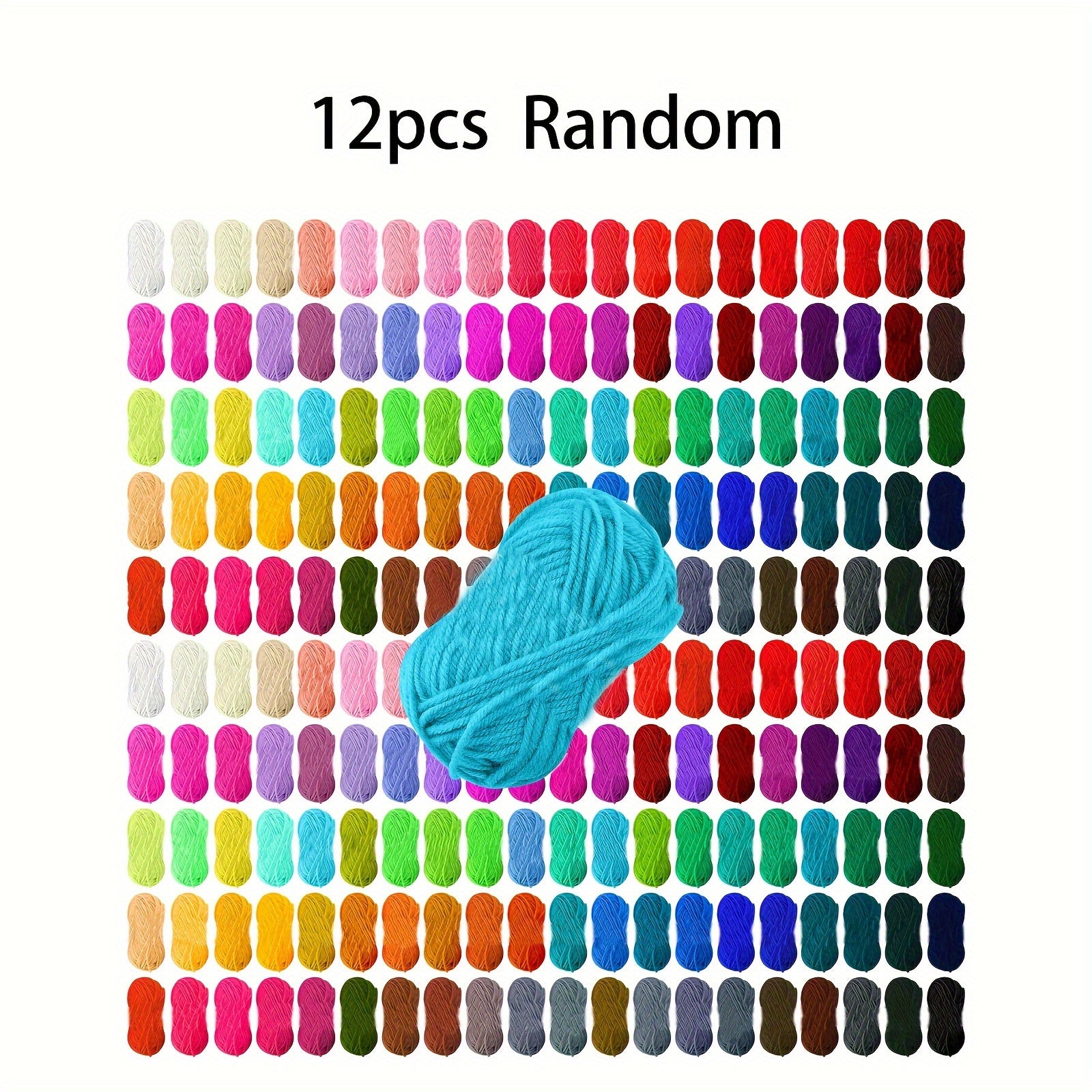 12pcs Multicolor Acrylic Yarn Skeins for Crochet Craft Projects