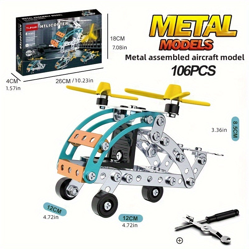 Metal Helicopter Model Toy Kit