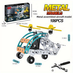 Metal Helicopter Model Toy Kit