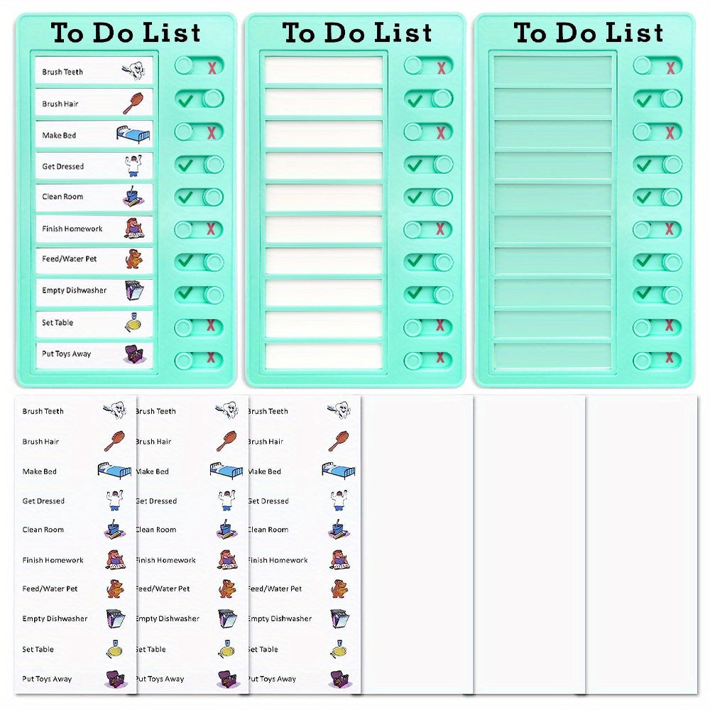 3pcs To Do List Checklist Board Daily Schedule For Students - Reusable Plastic
