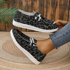 Women's Flat Canvas Shoes Round Toe Low Top Slip On Shoes