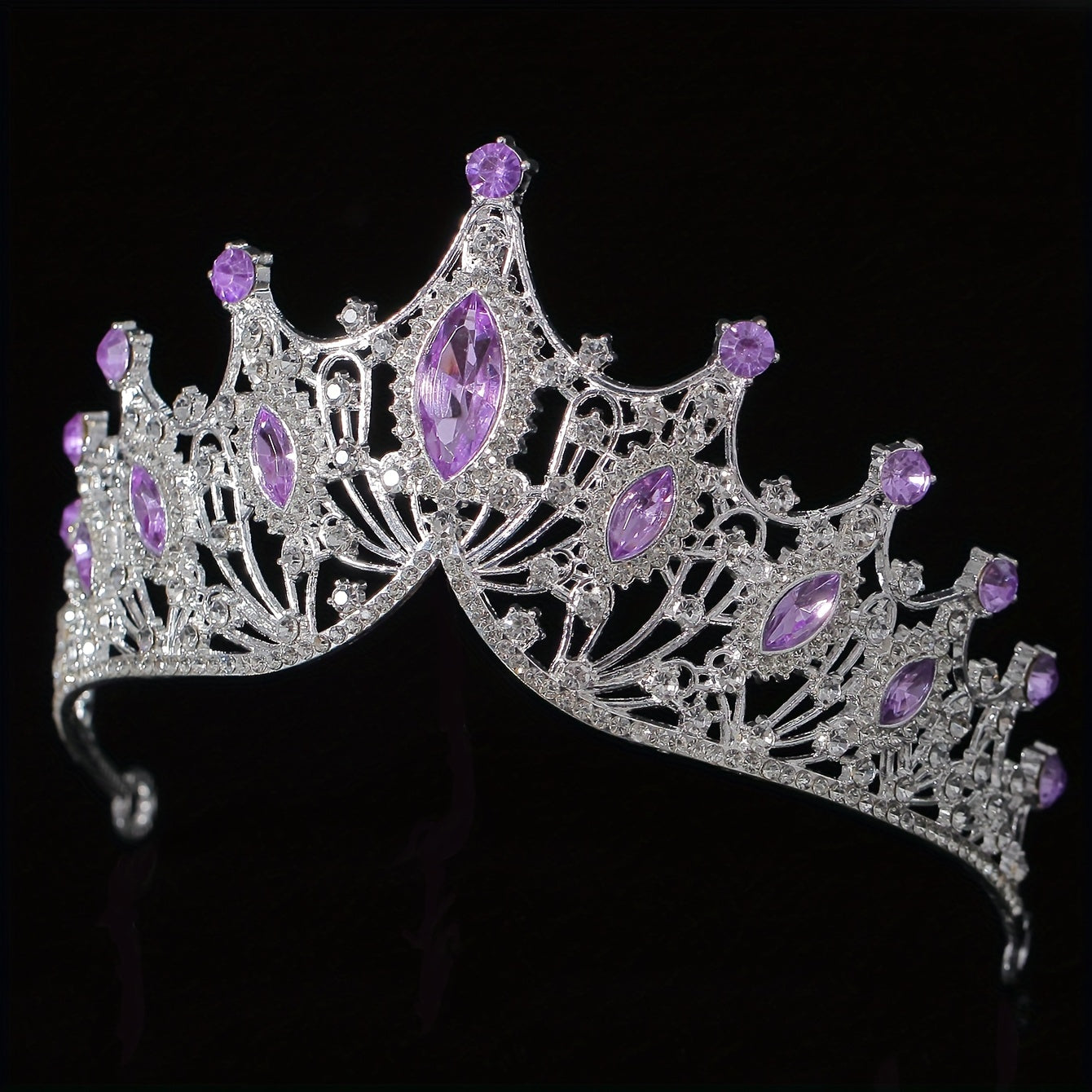 Bridal Rhinestone Crystal Crown Queen Tiara Head Jewelry