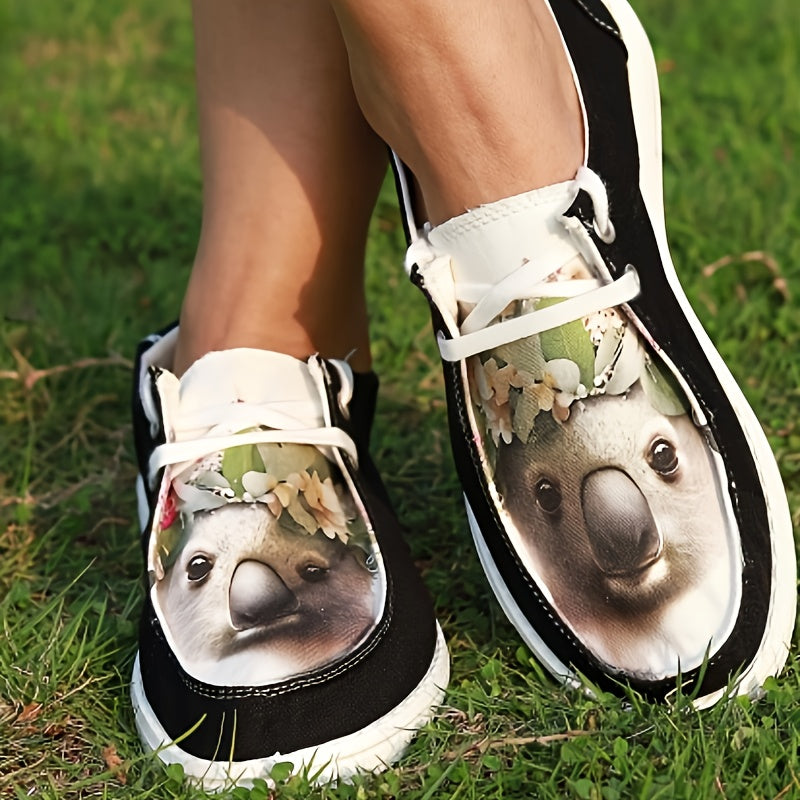 Koala Pattern Flat Shoes Women's Casual Lightweight Shoes