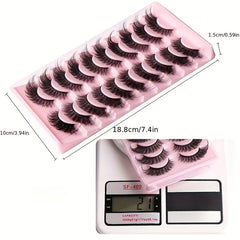 10 Pairs Fox Eye Lashes Layer Thick Volume Faux Mink Lashes 8D Cat Eye Lashes