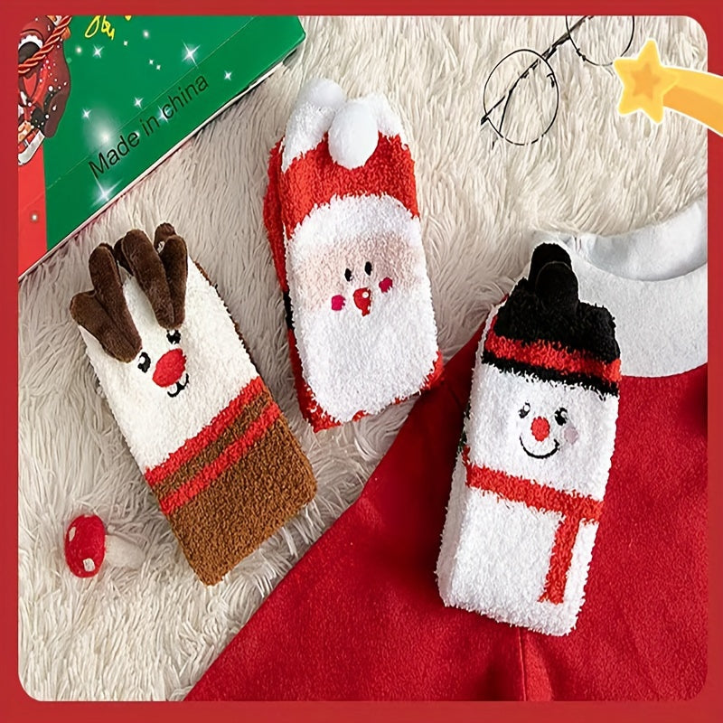 Christmas Holiday Fuzzy Socks Baby Winter Warm Fluffy Soft Slippers Socks