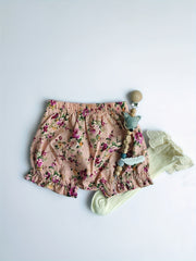 Baby Girls Floral Print Cotton Shorts