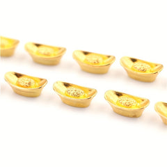 10pcs Chinese Golden Ingot Lucky Yuanbao Decor For Fortune