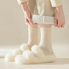 7 Pairs Warm Ribbed Mid Tube Socks for Women