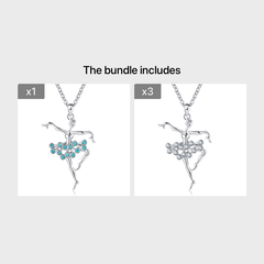 Colorful Ballet Dancing Pendant Necklace for Girls