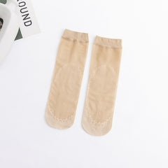 5 Pairs Thin Non Slip Socks Women's Mid Tube Stockings Comfy & Breathable