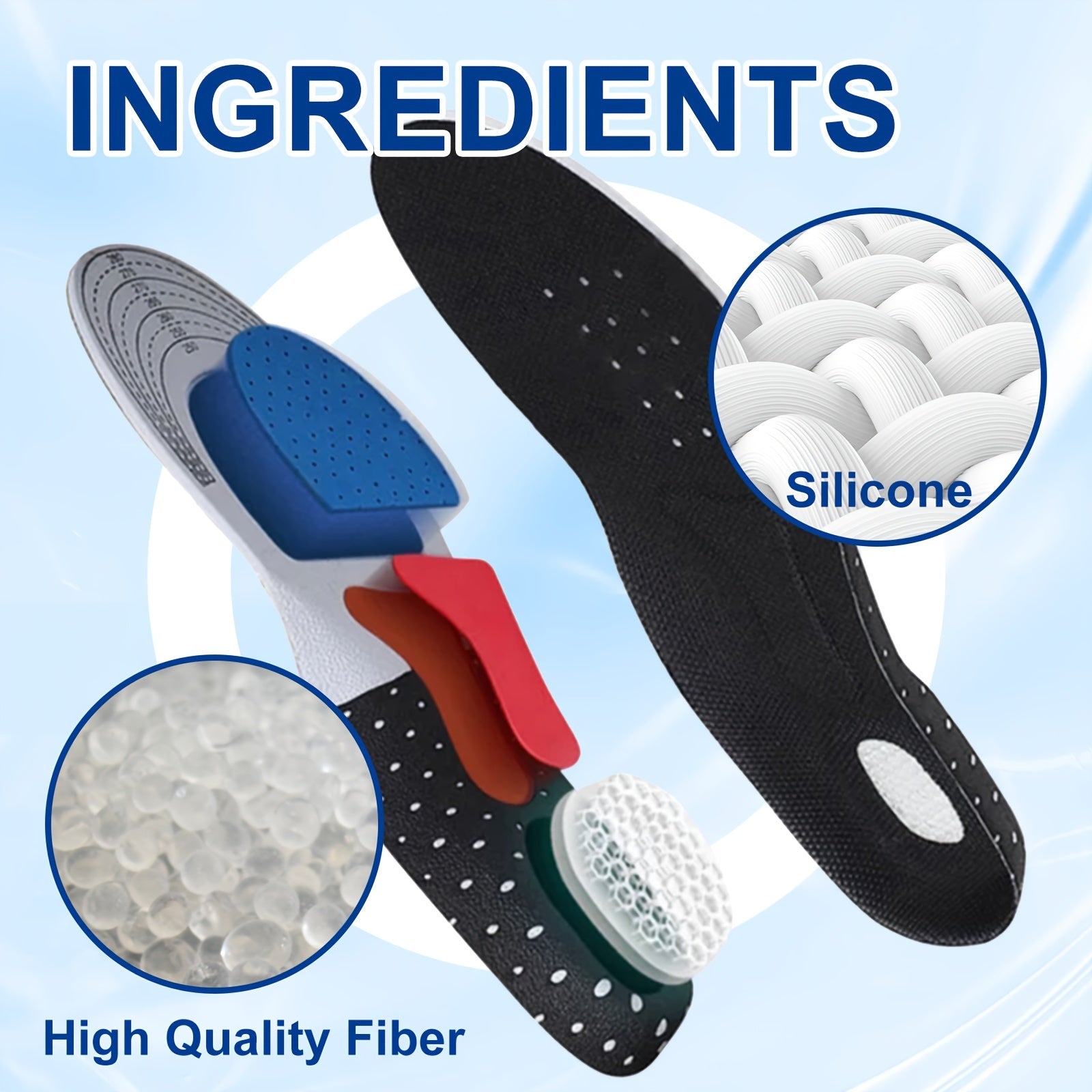 Cuttable Insoles Relieve Foot Discomfort Comfortable Sole Care Insoles