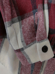 Women's Plus Plaid Long Sleeve Button-Up Shirt