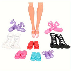 20 Pairs Doll Shoes High Heels Flat Boots 11.5 Inch Doll Accessories