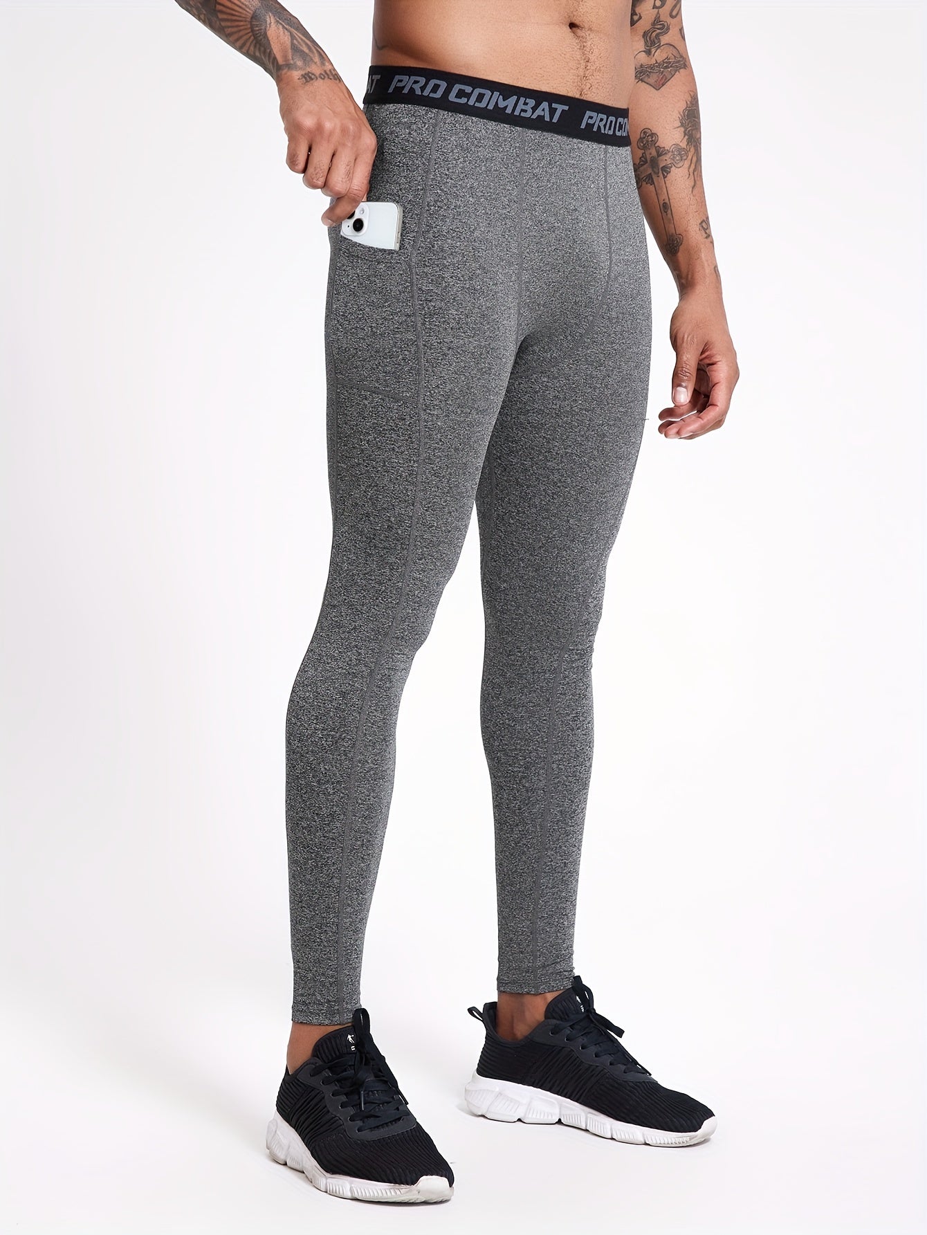 Men's Solid Leggings Active Quick Drying Sports Compression Pants