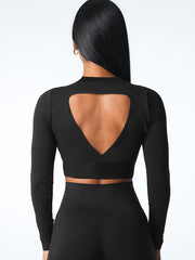Hollow Back Long Sleeve Yoga T-shirt for Women