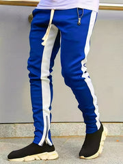 Chain Decoration Zipper Pocket Joggers Men's Casual Loose Fit Pants