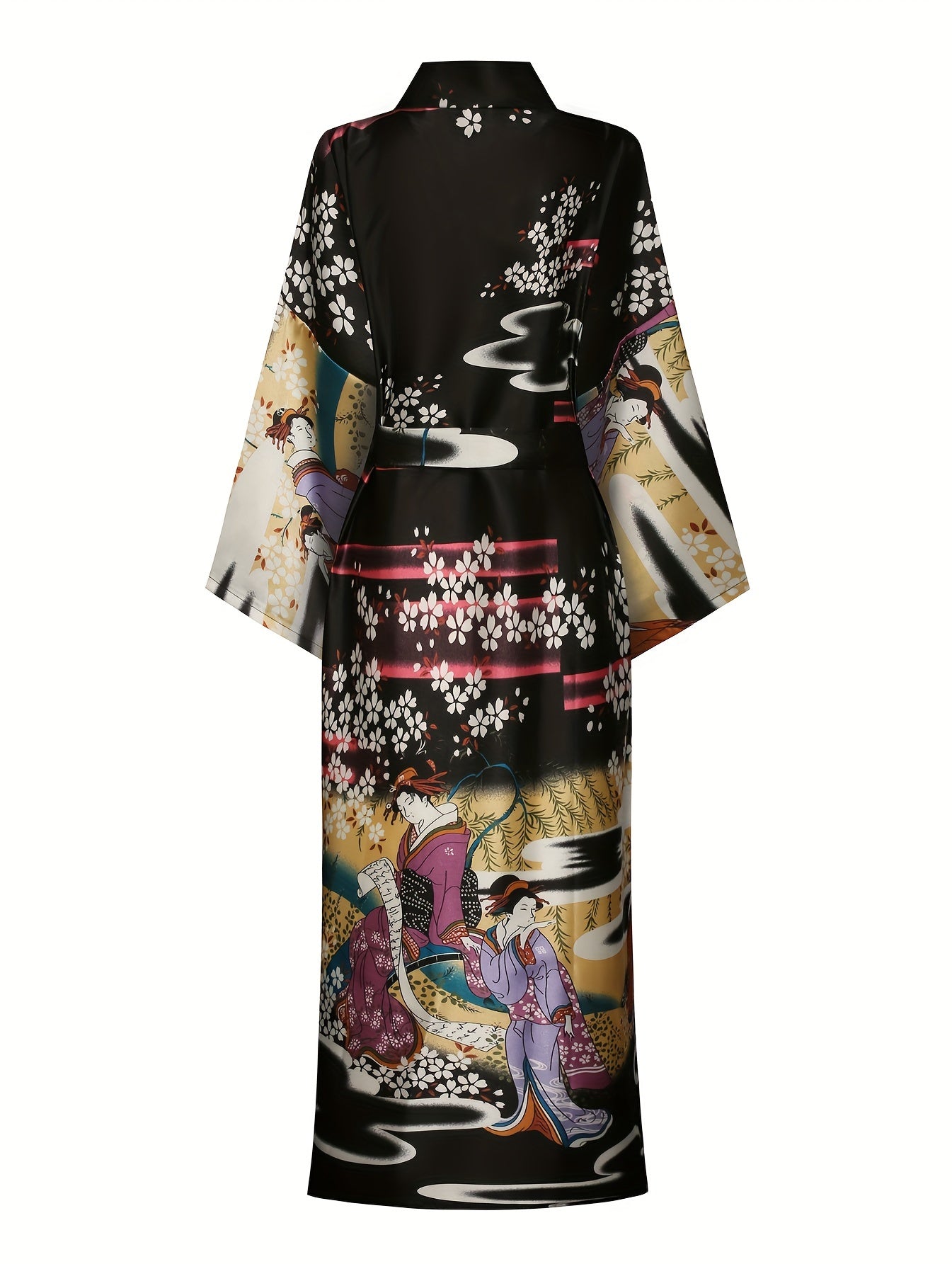 Floral Print Night Robe Long Sleeve Women's Sleepwear