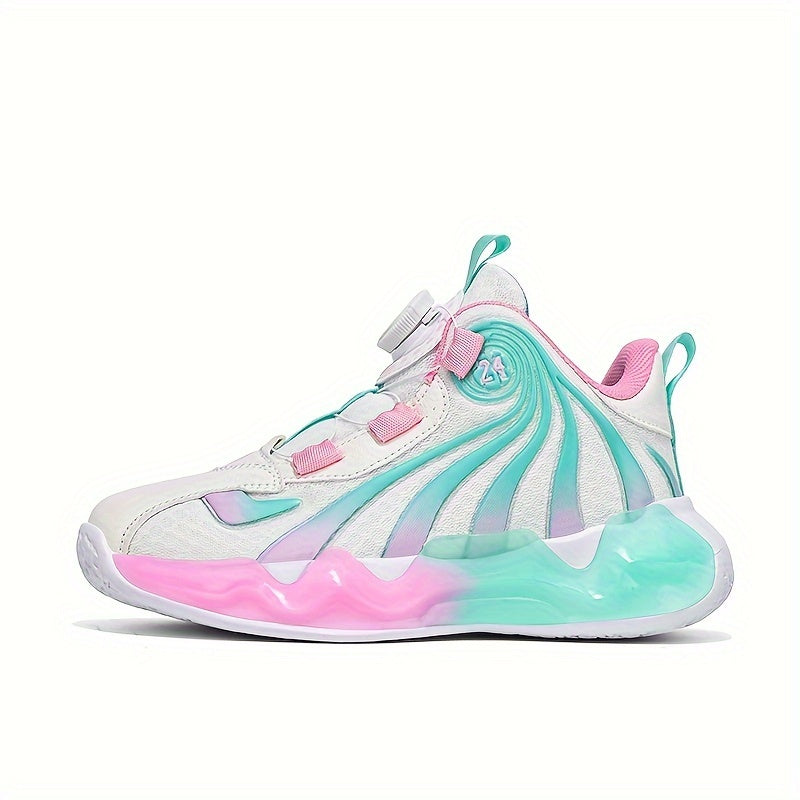 Boys' Comfy Basketball Shoes with Rotating Buckle