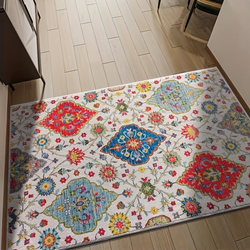 Persian Style Area Rug for Bedroom & Living Room, Machine Washable