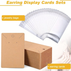 100pcs Earrings Necklace Jewelry Display Package Cards Cassette Bag