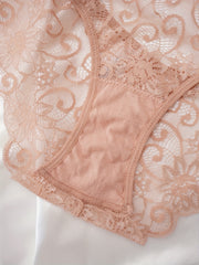 4pcs Lace Bow Tie Briefs Scalloped Panties Women's Lingerie