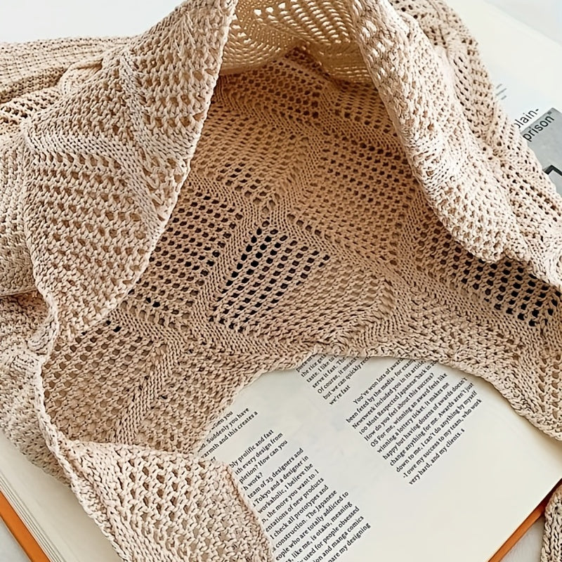 Hollow Out Knitted Handbag Minimalist Tote Bag