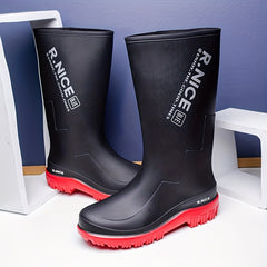 Men High Top Rain Boots Wear resistant Waterproof Non slip Galoshes