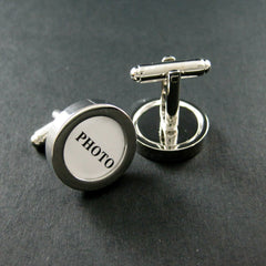 Copper Plated Round DIY Photo Cufflinks For Men