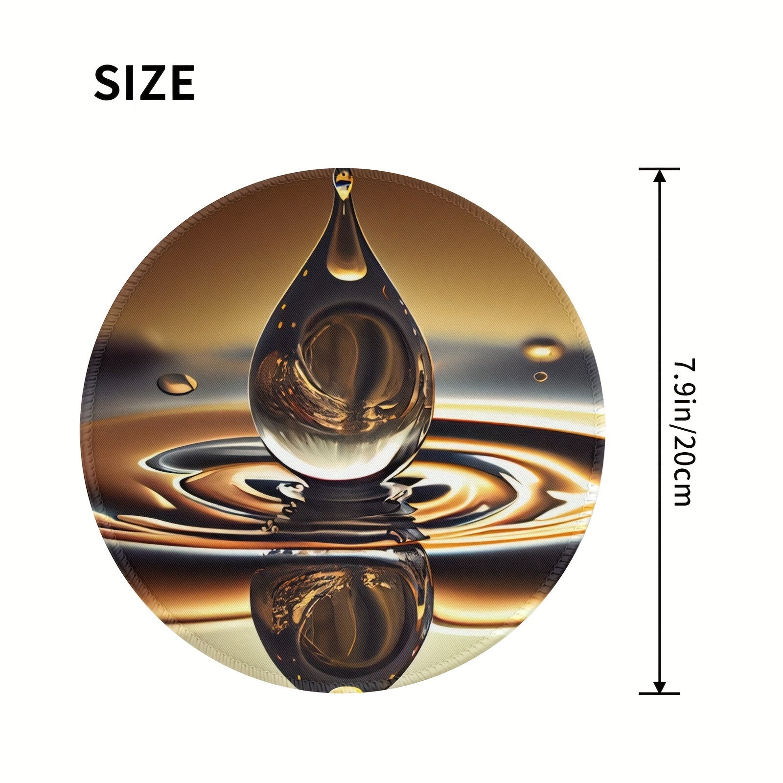 Big Drop Pattern Round Mouse Pad 20x20cm