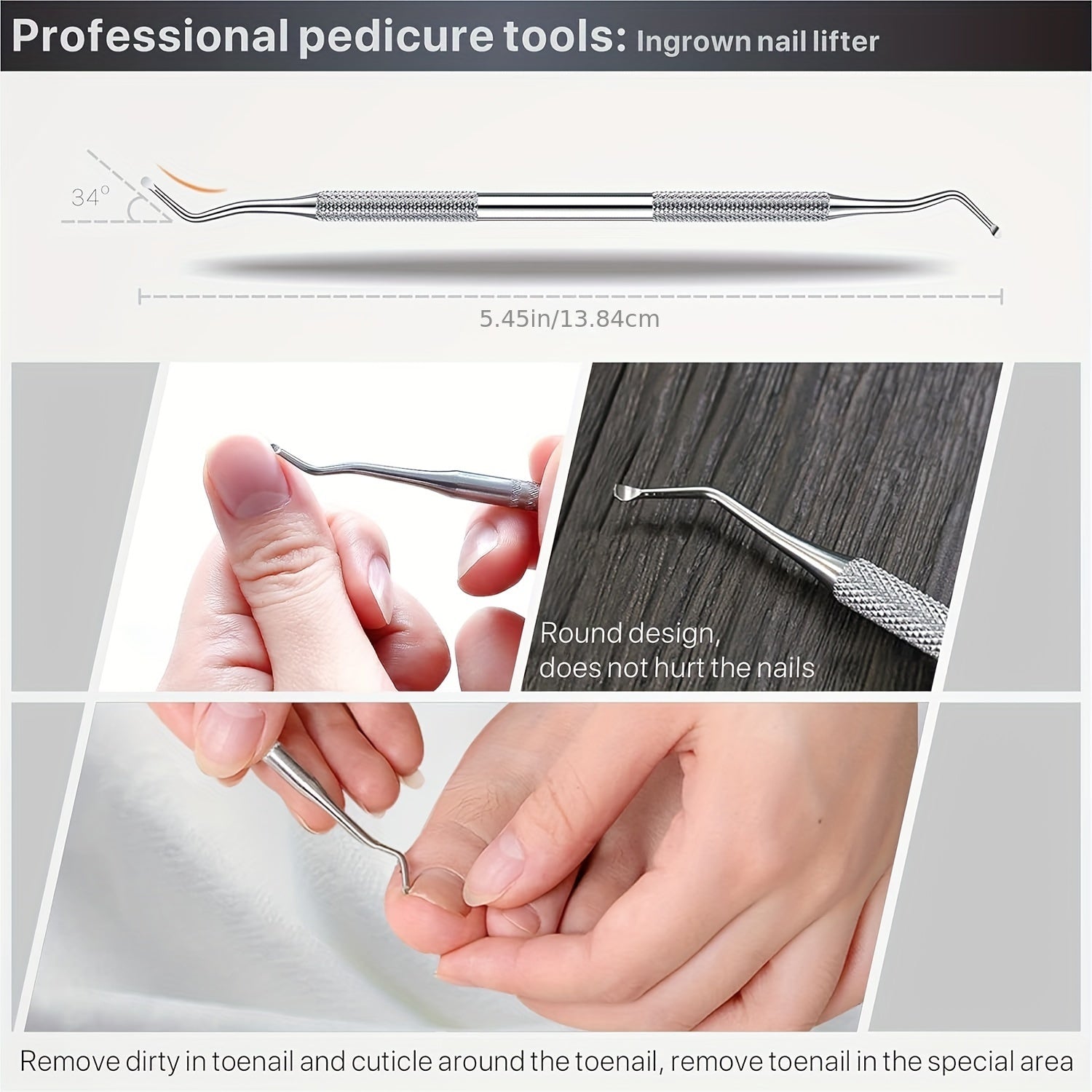 2Pcs Toe Nail Clippers For Ingrown Nails Thick Nails Cutters Dead Skin Dirt Remo