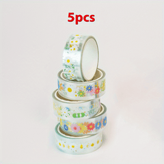Adhesive Tape Transparent Flower Daisy Pattern Decorative Sticker Clear Tape