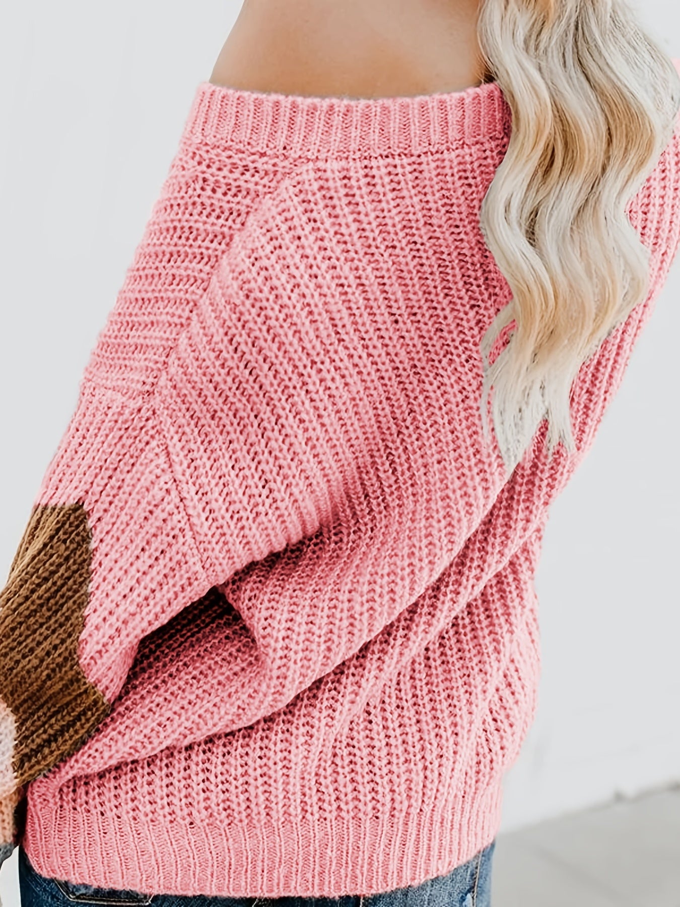 Striped Lantern Sleeve V Neck Sweater